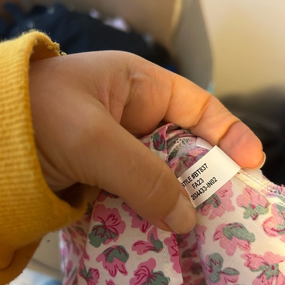 NWT J.Crew Floral Button Ruffle Neck Top - Picture 5 of 5